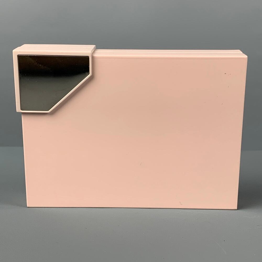 LEE SAVAGE Light Pink Metal Leather Broken Space Clutch - Picture 3 of 6